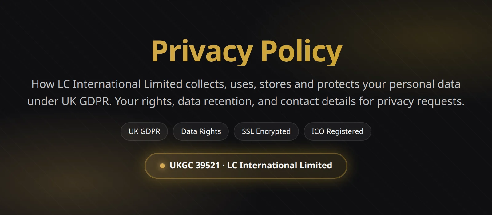 Gala Casino Privacy Policy